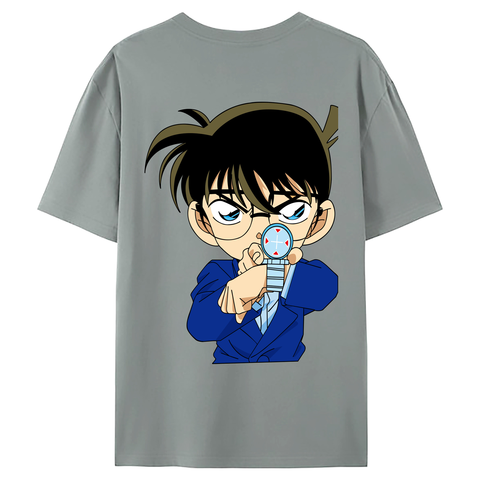 （画像用） 名探偵コナン 江戸川 コナン Detective Conan Conan Edogawa 綿100％ メンズ半袖Tシャツ（バックプリント） 通気性